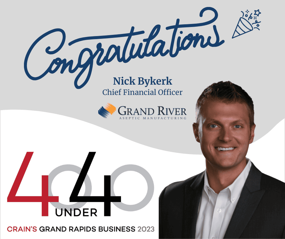Nick Bykerk Grand River Aseptic Manufacturing Chief Financial Officer 40 Under 40